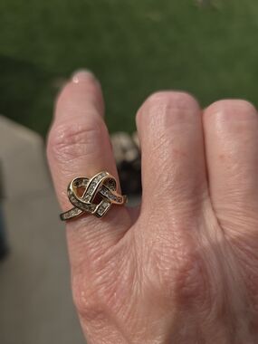 14k Gold Diamond Knot Ring